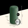 imageFellow 12 oz Carter Move Travel Mug  VacuumInsulated Stainless Steel Travel Coffee Mug  Coffee Tumbler with Ceramic Interior and Splash Guard  SiennaCargo Green