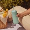 imageFellow 20 oz Carter Cold Water Bottle for Water Iced Tea Coffee Smoothies Iced Coffee ampamp more  Stainless Steel VacuumInsulated Iced Coffee tumbler with Spill Resistant lid and straw  Sand Dunemattegrey