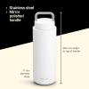 imageFellow 32 oz Carter Carry  Travel Vacuum Insulated Stainless Steel Tumbler  Keeps Heat for 12 HoursStays Cold for 24 Hours  LeakProof Seal  Stainless Steel Handle  Slim Width  Stone BlueMatte White