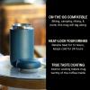 imageFellow Carter Coffee Mug 16 oz For Travel  Wide Mouth VacuumInsulated Stainless Steel Tea and Coffee Tumbler with Ceramic Interior  Matte BlackStone Blue