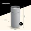 imageFellow Carter Move Mug with 360 Sip Lid  Open Top Coffee ToGo Tumbler with Ceramic Interior VacuumInsulated Stainless Steel Matte Grey 12 oz Cup