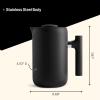 imageFellow Clara Insulated Coffee Maker with Enhanced Filtration System  Portable French Press Stainless Steel  24 oz Carafe  Matte BlackMatte Black