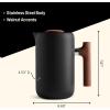 imageFellow Clara Insulated Coffee Maker with Enhanced Filtration System  Portable French Press Stainless Steel  24 oz Carafe  Matte BlackMatte Black with Walnut Accents