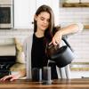 imageFellow Clyde Stovetop Tea Kettle  Modern Twist on a Whistling Teapot Stainless Steel Kettle Matte Black 17 Liter