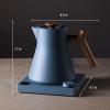 imageFellow Corvo EKG Pro Electric Tea Kettle  Quick Heating Precise Temperature Control Electric Kettle Scheduling Builtin Brew Timer for Boiling Water  Stone Blue with Walnut Handle  09 LiterHazy Blue with Maple Handle  Lid Pull