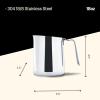 imageFellow Eddy Steaming Pitcher  Milk Frother Pitcher with Fluted Spout Premium Barista Tools for Precision Latte Art 188 Stainless Steel Graphite 18oz JugPolished Steel