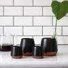 imageFellow Joey Double Wall Ceramic Coffee Mug  Refined and Sophisticated Matte White Single 8 oz CupMatte Black