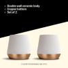 imageFellow Junior Demitasse Double Wall Ceramic Coffee Mug  Refined and Sophisticated Espresso Cups Matte White 23 oz Shot Cup Set of 2Matte White