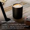 imageFellow Monty Milk Art Cups  Double Wall Ceramic Latte Mug 11 oz  Matte Black ampamp White with Graphite ampamp Copper Base  Set of 2