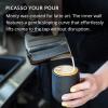 imageFellow Monty Milk Art Cups  Double Wall Ceramic Latte Mug 11 oz  Matte Black ampamp White with Graphite ampamp Copper Base  Set of 2