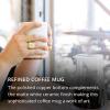 imageFellow Monty Milk Art Cups  Double Wall Ceramic Latte Mug 11 oz  Matte Black ampamp White with Graphite ampamp Copper Base  Set of 2