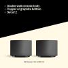 imageFellow Monty Milk Art Cups  Double Wall Ceramic Latte Mug Matte Black with Graphite Base 11 oz CupMatte Black