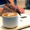 imageFellow Monty Milk Art Cups  Double Wall Ceramic Latte Mug Matte Black with Graphite Base 11 oz CupMatte White
