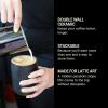imageFellow Monty Milk Art Cups  Double Wall Ceramic Latte Mug Matte Black with Graphite Base 11 oz CupMatte White