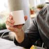 imageFellow Monty Milk Art Cups  Double Wall Ceramic Latte Mug Matte Black with Graphite Base 11 oz CupMatte White