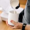 imageFellow Monty Milk Art Cups  Double Wall Ceramic Latte Mug Matte Black with Graphite Base 11 oz CupMatte White