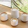 imageFellow Monty Milk Art Cups  Double Wall Ceramic Latte Mug Matte Black with Graphite Base 11 oz CupMatte White