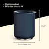 imageFellow Rocky Lowball Tumbler Set of 2  Insulated Stainless Steel Cocktail Tumblers with Ceramic Interior and Swivel Pebble Lid  10 oz Stone BlueStone Blue