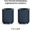 imageFellow Rocky Lowball Tumbler Set of 2  Insulated Stainless Steel Cocktail Tumblers with Ceramic Interior and Swivel Pebble Lid  10 oz Stone BlueStone Blue  Pack of 2