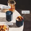 imageFellow Rocky Lowball Tumbler Set of 2  Insulated Stainless Steel Cocktail Tumblers with Ceramic Interior and Swivel Pebble Lid  10 oz Stone BlueStone Blue  Pack of 2