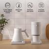 imageFellow Stagg EKG Pro Electric Gooseneck Kettle  PourOver Coffee and Tea Pot Stainless Steel Quick Heating Desert Rose with Maple Wood Handle 09 LiterMatte White