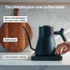 imageFellow Stagg EKG Pro Electric Gooseneck Kettle  PourOver Coffee and Tea Pot Stainless Steel Quick Heating Desert Rose with Maple Wood Handle 09 LiterMatte Black