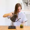 imageFellow Stagg EKG Pro Electric Gooseneck Kettle  PourOver Coffee and Tea Pot Stainless Steel Quick Heating Desert Rose with Maple Wood Handle 09 LiterMatte Black