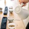 imageFellow Stagg EKG Pro Electric Gooseneck Kettle  PourOver Coffee and Tea Pot Stainless Steel Quick Heating Desert Rose with Maple Wood Handle 09 LiterMatte White