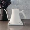 imageFellow Stagg EKG Pro Electric Gooseneck Kettle  PourOver Coffee and Tea Pot Stainless Steel Quick Heating Desert Rose with Maple Wood Handle 09 LiterMatte White