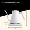 imageFellow Stagg EKG Pro Electric Gooseneck Kettle  PourOver Coffee and Tea Pot Stainless Steel Quick Heating Desert Rose with Maple Wood Handle 09 LiterMatte White