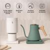 imageFellow Stagg EKG Pro Electric Gooseneck Kettle  PourOver Coffee and Tea Pot Stainless Steel Quick Heating Desert Rose with Maple Wood Handle 09 LiterSmoke Green with Maple Wood Handle