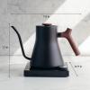 imageFellow Stagg EKG Pro Electric Gooseneck Kettle  PourOver Coffee and Tea Quick Heating Precise Temperature Control Scheduling Builtin Brew Timer Smoke Green with Maple Wood Handle 09 LiterMatte Black with Walnut Handle  Lid Pull
