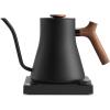 imageFellow Stagg EKG Pro Electric Gooseneck Kettle  PourOver Coffee and Tea Quick Heating Precise Temperature Control Scheduling Builtin Brew Timer Smoke Green with Maple Wood Handle 09 LiterMatte Black with Walnut Handle  Lid Pull
