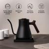 imageFellow Stagg EKG Pro Electric Gooseneck Kettle  PourOver Coffee and Tea Quick Heating Precise Temperature Control Scheduling Builtin Brew Timer Smoke Green with Maple Wood Handle 09 LiterMatte Black with Walnut Handle  Lid Pull