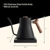 imageFellow Stagg EKG Pro Electric Gooseneck Kettle  PourOver Coffee and Tea Quick Heating Precise Temperature Control Scheduling Builtin Brew Timer Smoke Green with Maple Wood Handle 09 LiterMatte Black with Walnut Handle  Lid Pull