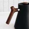 imageFellow Stagg EKG Pro Electric Gooseneck Kettle  PourOver Coffee and Tea Quick Heating Precise Temperature Control Scheduling Builtin Brew Timer Smoke Green with Maple Wood Handle 09 LiterMatte Black with Walnut Handle  Lid Pull