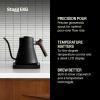 imageFellow Stagg EKG Pro Electric Gooseneck Kettle  PourOver Coffee and Tea Quick Heating Precise Temperature Control Scheduling Builtin Brew Timer Smoke Green with Maple Wood Handle 09 LiterMatte Black with Walnut Handle  Lid Pull