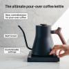 imageFellow Stagg EKG Pro Electric Gooseneck Kettle  PourOver Coffee and Tea Quick Heating Precise Temperature Control Scheduling Builtin Brew Timer Smoke Green with Maple Wood Handle 09 LiterMatte Black with Walnut Handle  Lid Pull