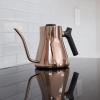 imageFellow Stagg Stovetop PourOver Coffee and Tea Kettle  Gooseneck Teapot with Precision Pour Spout BuiltIn Thermometer Matte White 1 LiterCopper