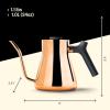 imageFellow Stagg Stovetop PourOver Coffee and Tea Kettle  Gooseneck Teapot with Precision Pour Spout BuiltIn Thermometer Matte White 1 LiterCopper