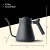 imageFellow Stagg Stovetop PourOver Coffee and Tea Kettle  Gooseneck Teapot with Precision Pour Spout BuiltIn Thermometer Matte White 1 LiterMatte Black
