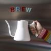 imageFellow Stagg Stovetop PourOver Coffee and Tea Kettle  Gooseneck Teapot with Precision Pour Spout BuiltIn Thermometer Matte White 1 LiterMatte White