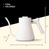 imageFellow Stagg Stovetop PourOver Coffee and Tea Kettle  Gooseneck Teapot with Precision Pour Spout BuiltIn Thermometer Matte White 1 LiterMatte White