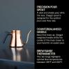 imageFellow Stagg Stovetop PourOver Coffee and Tea Kettle  Gooseneck Teapot with Precision Pour Spout BuiltIn Thermometer Matte White 1 LiterPolished Steel