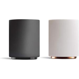 imageFellow Monty Milk Art Cups  Double Wall Ceramic Latte Mug 11 oz  Matte Black ampamp White with Graphite ampamp Copper Base  Set of 2