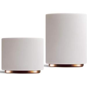 imageFellow Monty Milk Art Cups Bundle  Matte White with Copper Base  Double Wall Ceramic Cappuccino Mugs  65oz ampamp 11oz  Set of 2