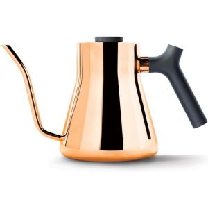 imageFellow Stagg Stovetop PourOver Coffee and Tea Kettle  Gooseneck Teapot with Precision Pour Spout BuiltIn Thermometer Matte White 1 LiterCopper