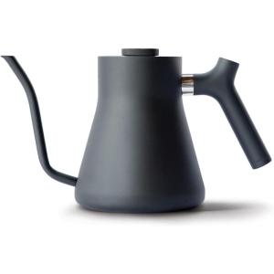imageFellow Stagg Stovetop PourOver Coffee and Tea Kettle  Gooseneck Teapot with Precision Pour Spout BuiltIn Thermometer Matte White 1 LiterMatte Black