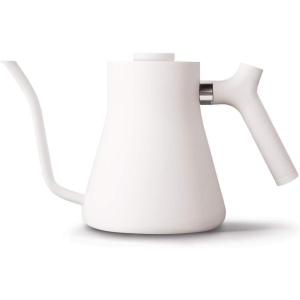 imageFellow Stagg Stovetop PourOver Coffee and Tea Kettle  Gooseneck Teapot with Precision Pour Spout BuiltIn Thermometer Matte White 1 LiterMatte White