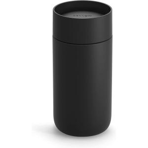 imageFellow Carter Move Mug with 360 Sip Lid  Open Top Coffee ToGo Tumbler with Ceramic Interior VacuumInsulated Stainless Steel Matte Black 12 oz Cup